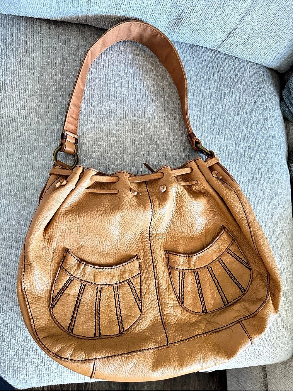 Lucky Brand Leather Hobo Bag in Brown